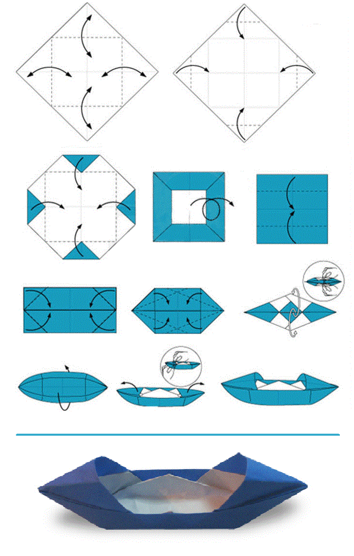 Как сделать бумажную оригами лодку